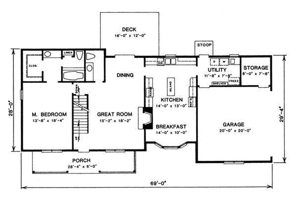 Country Floor Plan - Main Floor Plan #10-232
