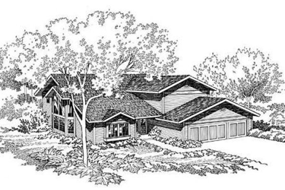 Exterior - Front Elevation for Modern House Plan #312-770 - 4 bed, 3 bath