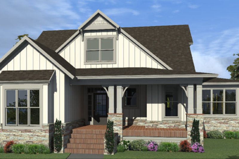 Home Plan - Country Exterior - Front Elevation Plan #63-427