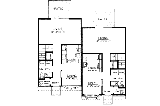 Floor Plan - Main Floor for Traditional House Plan #303-420 - 3 bed, 1.5 bath