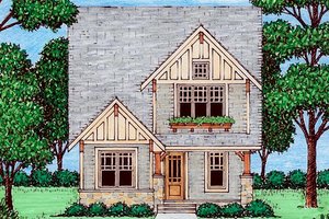 Cottage Exterior - Front Elevation Plan #413-870