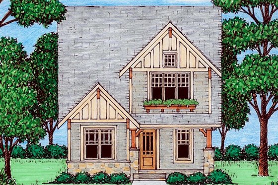 Exterior - Front Elevation for Cottage House Plan #413-870 - 4 bed, 3.5 bath