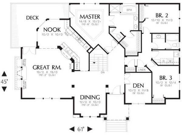 House Plan Design - Craftsman Floor Plan - Main Floor Plan #48-533