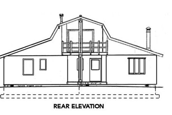 Exterior - Rear Elevation for Craftsman House Plan #312-763 - 2 bed, 2 bath