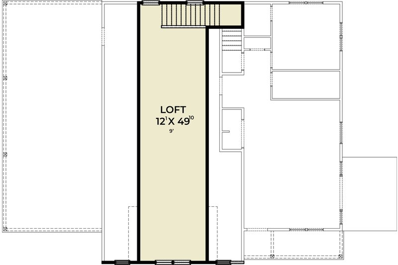 House Design - Floor Plan - Upper Floor for Farmhouse House Plan #1070-201 - 1 bed, 1 bath