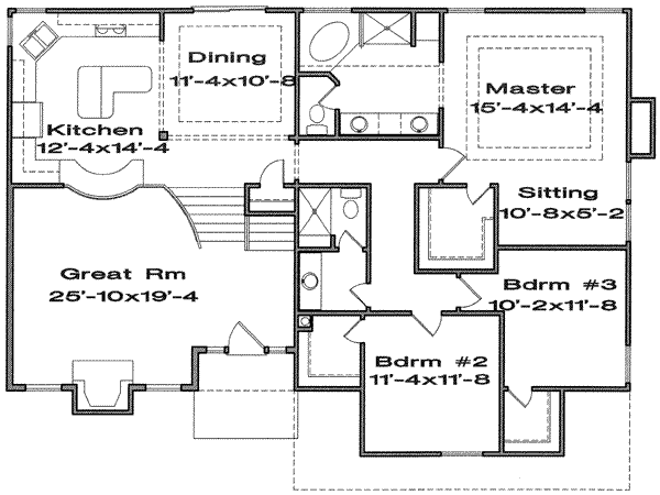 Traditional Floor Plan - Main Floor Plan #6-172