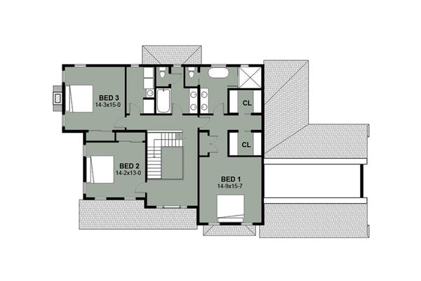 Farmhouse Floor Plan - Upper Floor Plan #497-11