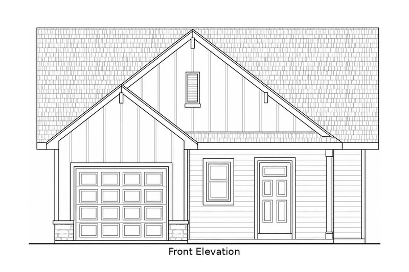 Architectural House Design - Exterior - Front Elevation 4 for Cottage House Plan #20-2648 - 3 bed, 2 bath