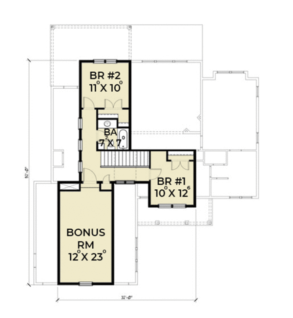 House Blueprint - Farmhouse Floor Plan - Upper Floor Plan #1070-26