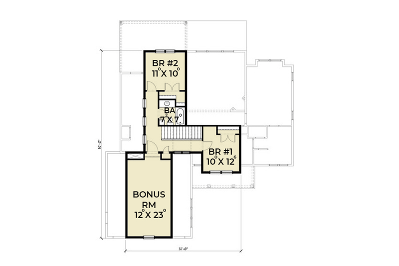 Architectural House Design - Floor Plan - Upper Floor for Farmhouse House Plan #1070-26 - 3 bed, 2.5 bath