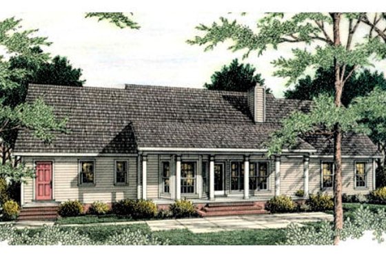 Exterior - Rear Elevation for Country House Plan #406-134 - 3 bed, 2.5 bath