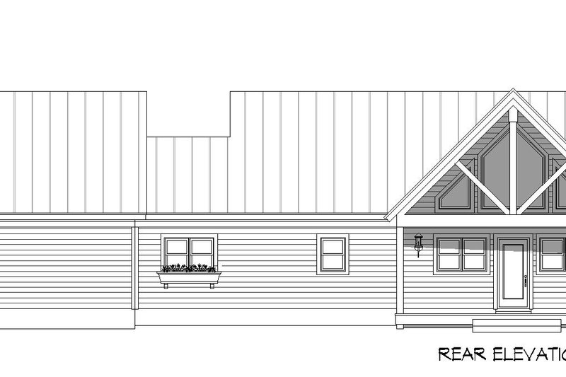 House Blueprint - Exterior - Rear Elevation for Southern House Plan #932-852 - 4 bed, 3 bath