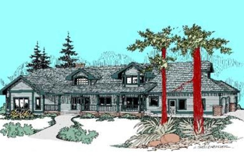 Home Plan - Country Exterior - Front Elevation Plan #60-419