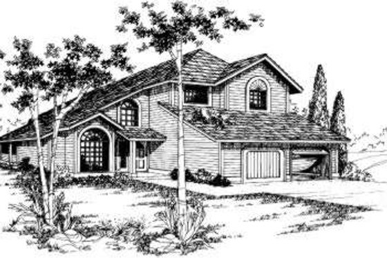Exterior - Front Elevation for Traditional House Plan #303-435 - 3 bed, 2.5 bath
