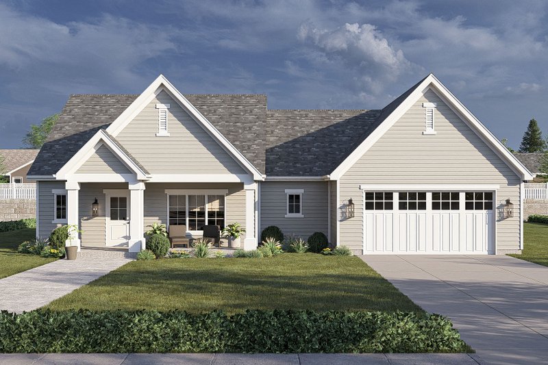 Dream House Plan - Farmhouse Exterior - Front Elevation Plan #455-554