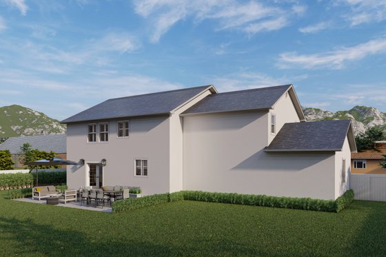 Exterior - Rear Elevation for Traditional House Plan #1060-15 - 4 bed, 3.5 bath