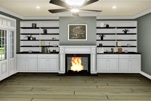 Interior - Family Room for Traditional House Plan #44-236 - 3 bed, 2 bath