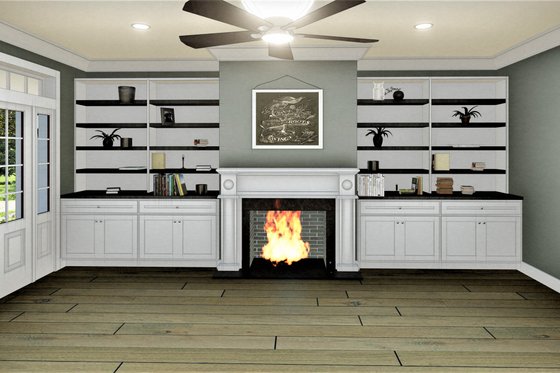 Interior - Family Room for Traditional House Plan #44-236 - 3 bed, 2 bath