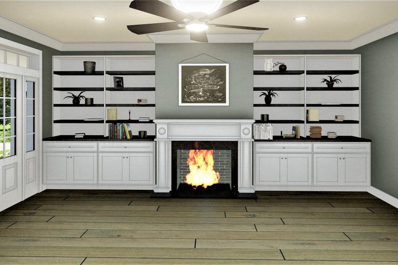 Dream House Plan - Interior - Family Room for Traditional House Plan #44-236 - 3 bed, 2 bath