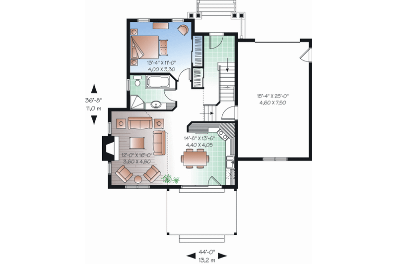 Dream House Plan - Floor Plan - Main Floor for Country House Plan #23-2265 - 3 bed, 2 bath
