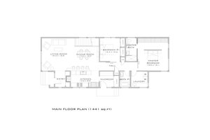 Modern style, bungalow design house plan, main level floor plan