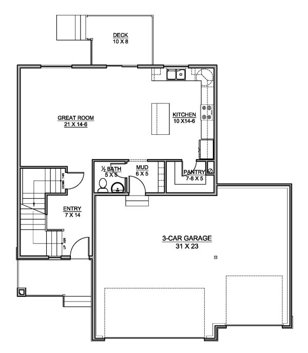 Traditional Floor Plan - Main Floor Plan #1073-7