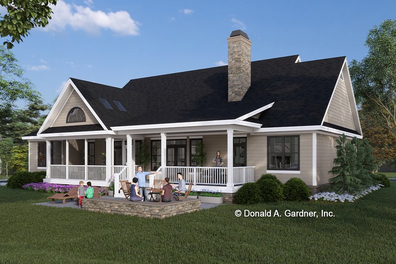 Architectural House Design - Exterior - Rear Elevation 1 for Country House Plan #929-46 - 4 bed, 3 bath