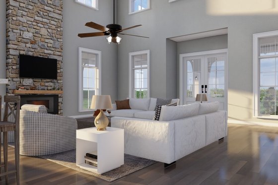 Interior - Family Room for Farmhouse House Plan #923-375 - 4 bed, 4.5 bath