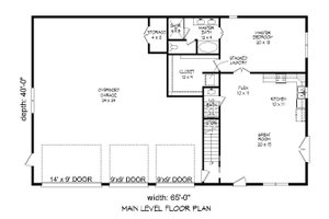 Floor Plan - Main Floor for Country House Plan #932-248 - 1 bed, 1.5 bath