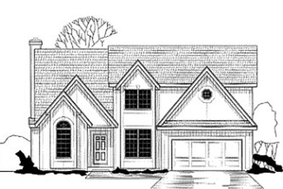 Exterior - Front Elevation for European House Plan #67-118 - 4 bed, 3.5 bath