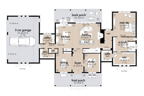 Floor Plan - Main Floor 2 for Barndominium House Plan #120-275 - 3 bed, 2.5 bath