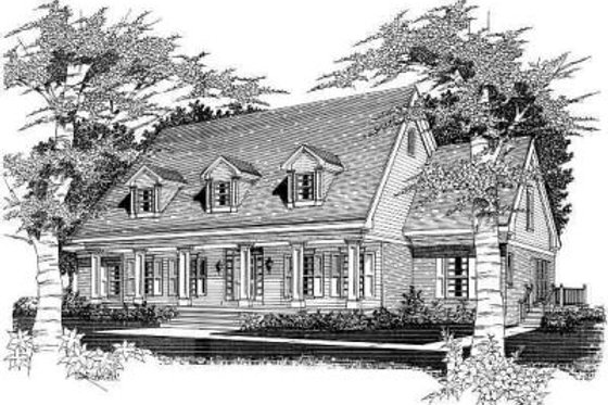 Exterior - Front Elevation for Traditional House Plan #329-276 - 4 bed, 3 bath