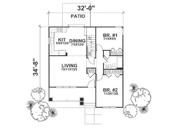 Craftsman Floor Plan - Main Floor Plan #50-124