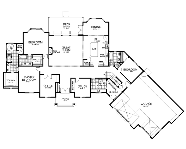 House Plan Design - Craftsman Floor Plan - Main Floor Plan #112-219