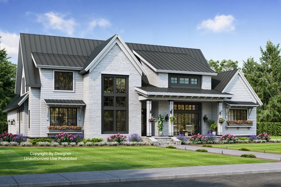 Exterior - Front Elevation 4 for Farmhouse House Plan #51-1136 - 4 bed, 2.5 bath