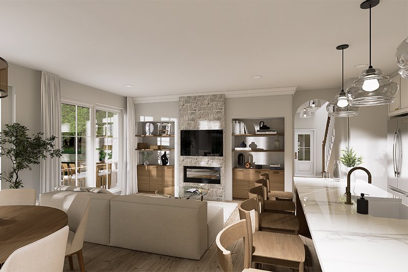 House Blueprint - Interior - Family Room 1 for Country House Plan #23-2832 - 3 bed, 1.5 bath