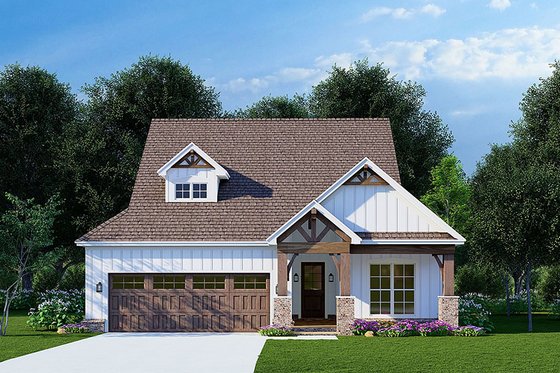 Exterior - Front Elevation 3 for Barndominium House Plan #923-250 - 3 bed, 2 bath