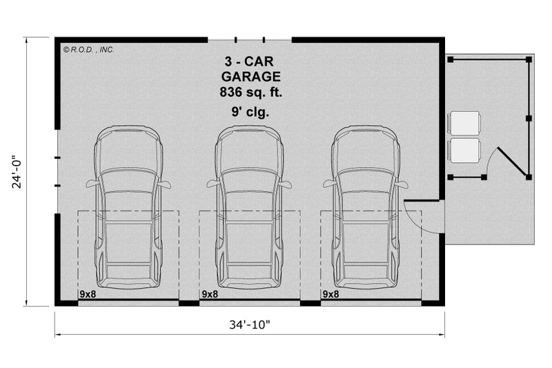House Blueprint - Floor Plan - Main Floor for Farmhouse House Plan #51-1579, 0 bath