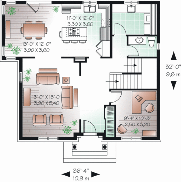 Home Plan - Colonial Floor Plan - Main Floor Plan #23-2284