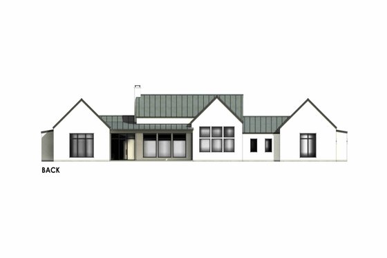 Exterior - Rear Elevation 1 for Modern House Plan #1096-72 - 3 bed, 2 bath