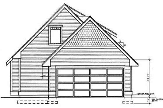 Exterior - Rear Elevation for Craftsman House Plan #95-219 - 3 bed, 2 bath