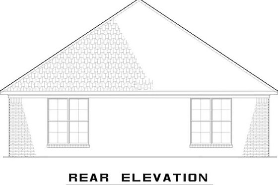 Exterior - Rear Elevation for Cottage House Plan #17-2546 - 3 bed, 2 bath