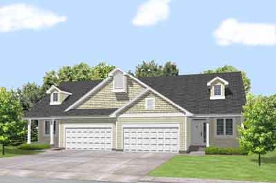 Exterior - Front Elevation for Traditional House Plan #50-250 - 2 bed, 1 bath