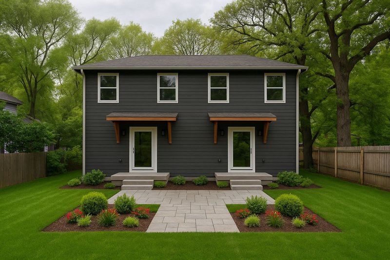 House Blueprint - Exterior - Rear Elevation for Traditional House Plan #20-2465 - 4 bed, 4.5 bath