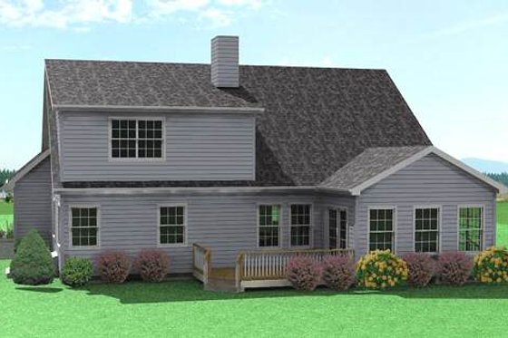 Exterior - Rear Elevation for Traditional House Plan #75-115 - 3 bed, 2.5 bath