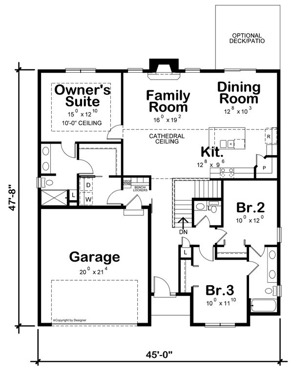 Architectural House Design - Farmhouse Floor Plan - Main Floor Plan #20-2462