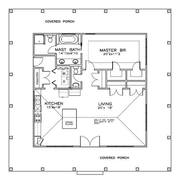 Southern Floor Plan - Main Floor Plan #8-270