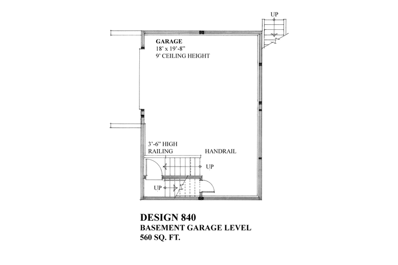 House Blueprint - Floor Plan - Lower Floor for Cabin House Plan #118-116 - 1 bed, 1 bath