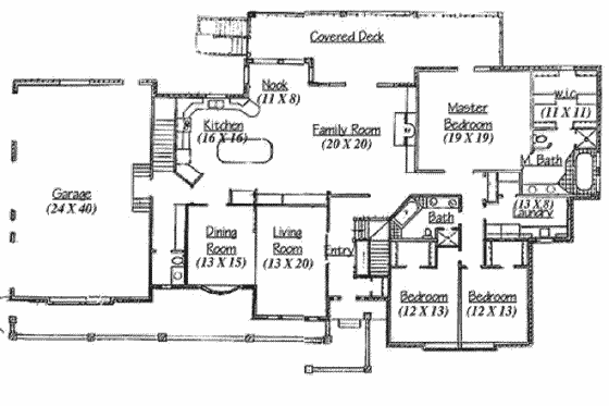 Floor Plan - Main Floor for European House Plan #5-177 - 3 bed, 2.5 bath