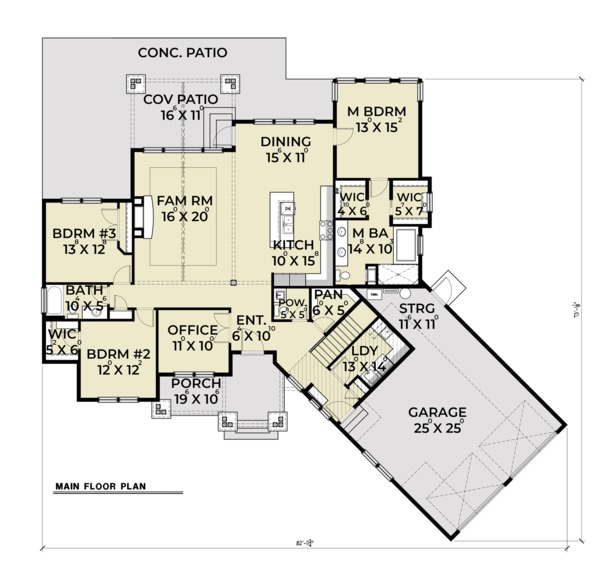 Dream House Plan - Craftsman Floor Plan - Main Floor Plan #1070-15